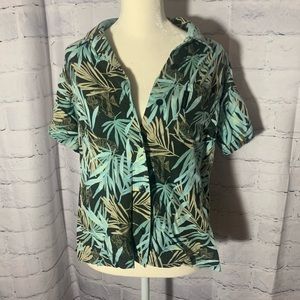 Columbia River Resort Womans M Tripical Leaf Shirt